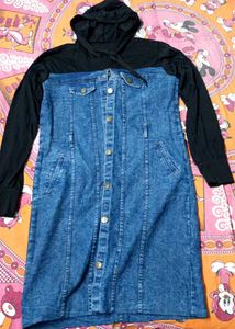 Hooded Denim Dress