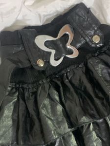 Tiered Black Mini Skirt