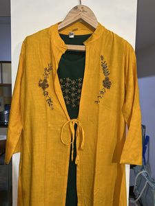 Yellow And Green Combination Kurta