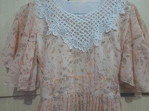 Nude Coloured Floral Dress