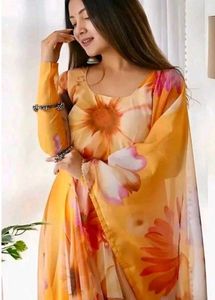 Floral Printed Georgette Anarkali Dress for Women