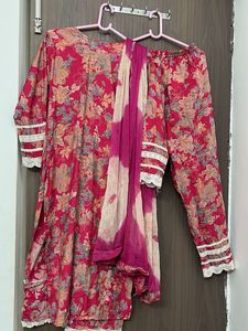 heavy Floral Print  3 pcs suit for M &amp;