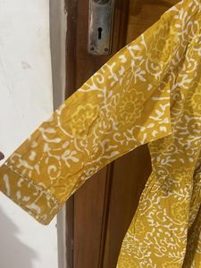 Yellow Floral Print Maxi Dress