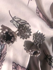 Silver Jhumka Earrings
