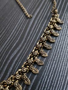 Antique Gold-Toned Oxidized Necklace