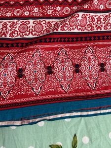 Red Patterned Printed Ethnic Skirt