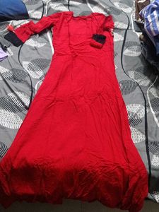 Red Embroidered Kurta