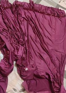 Stylish Ready-to-Wear Ruffle Satin Saree