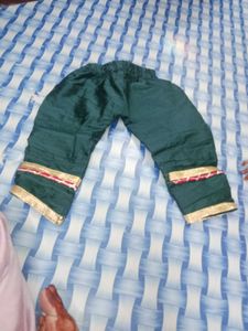 Girls Lpant Frock -  Dark Green