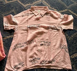 Pink Graphic Print Shirt