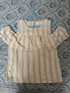 Striped Cold Shoulder Top