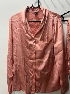 Rose Satin Night Suit