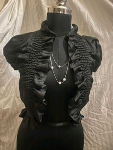 Black Ruffled Bolero Jacket
