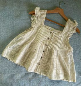 2 New Sheer Puff Sleeve Crop Tops