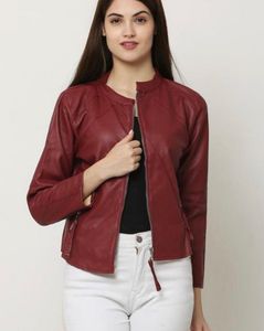 red color leather jacket new