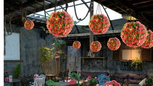 Artificial Plant Lamp Ceiling Ball