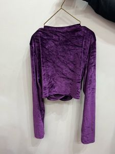 Purple Velvet Crop Top