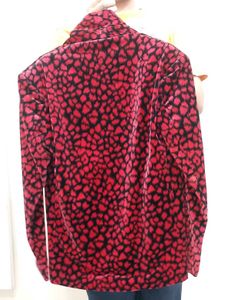 Red &amp; Black Patterned Velvet Blazer