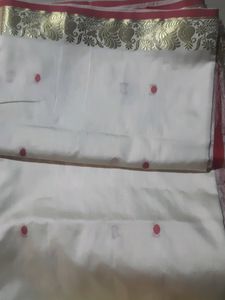New White Bengali Saree