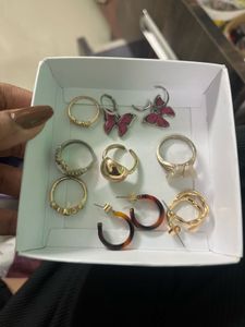 new 5 rings 3 earrings combo brand