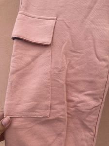 Light pink cargo joggers