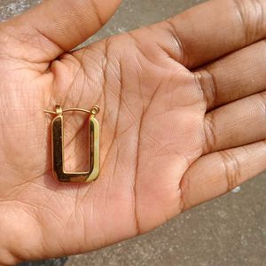 Rectangular Gold Plated Thick Hoops