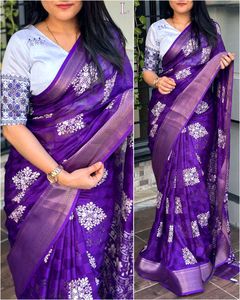 Elegant Purple Floral Saree