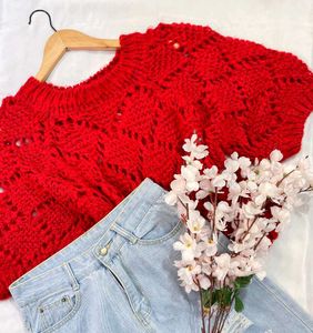 Pinterest Oversized Hot Red Crochet ()