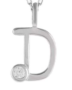 925 Silver &#34;D&#34; Alphabet Pendant