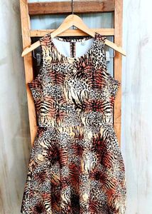 Brown Printed Dress Bust Size-28