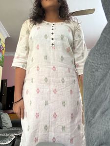 Elegant White Printed Kurta