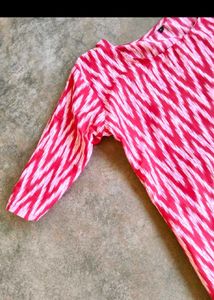 Red and White Zig-Zag Dress