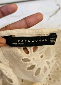 Zara Embroidered Eyelet Top