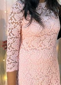 Elegant Pink Lace Dress