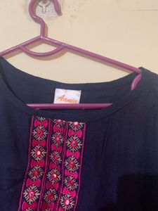 Navy Blue Crop Top