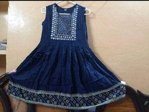 Elegant Navy Blue Embroidered Sharara Set