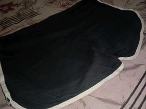 Black &amp; White Striped Shorts