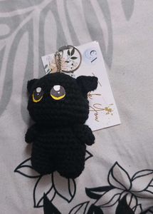 Crochet Cat Plush Toy Keychain