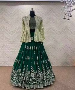 Green Embroidered Lehenga Choli