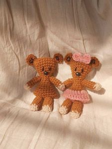 2 Crochet Mr Bean Teddys 💗
