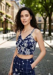 Floral Embroidered Crop Top