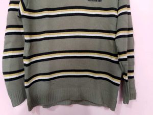 Reebok Striped Collared Sweater