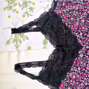 Lace Black Floral Top