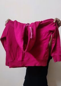 Girls Pink Hoodie Winter Jacket Full Sleeve