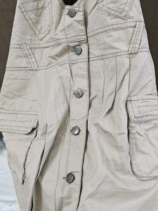 Cute Khaki Pinafore Dress