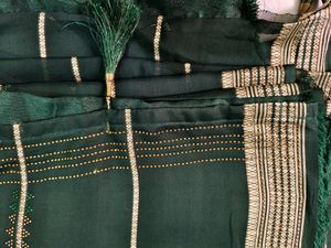Bottle Green Saree