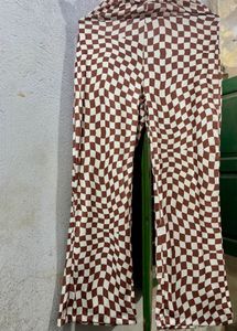 Geometric Checked Straight Trouser