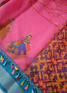 Pink Printed Saree