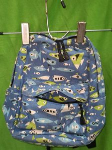 Blue Fish Print Backpack