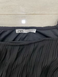 ✨ Zara Romantic Crinkled Black Babydoll Top! ✨